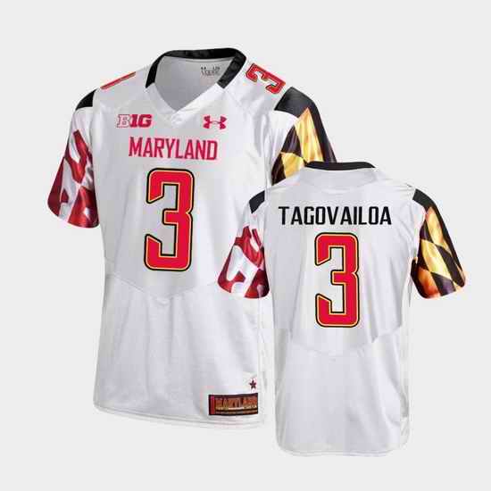 Men Maryland Terrapins Taulia Tagovailoa College Football White Game Jersey